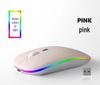 Wireless Bluetooth Mouse with Silent Click and Multi-Color LED for Office and Laptop Use