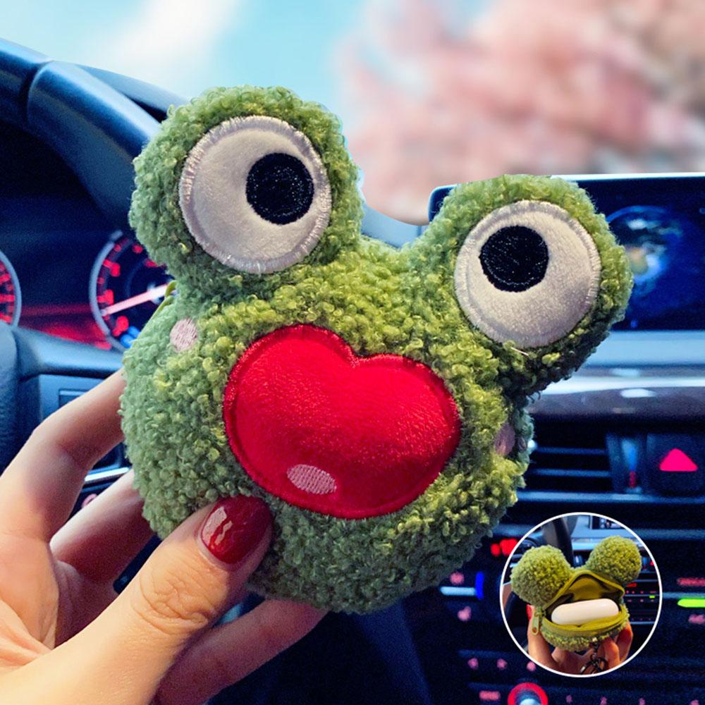 Украшение для школьного рюкзака Креативный брелок для ключей в виде лягушки Кошелек для монет Брелок для рюкзака Плюшевая игрушка Ключная пряжка