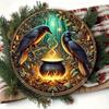 Винтажная металлическая жестяная вывеска пивоварни Crow, Ретро Круглый настенный декор для домашнего бара