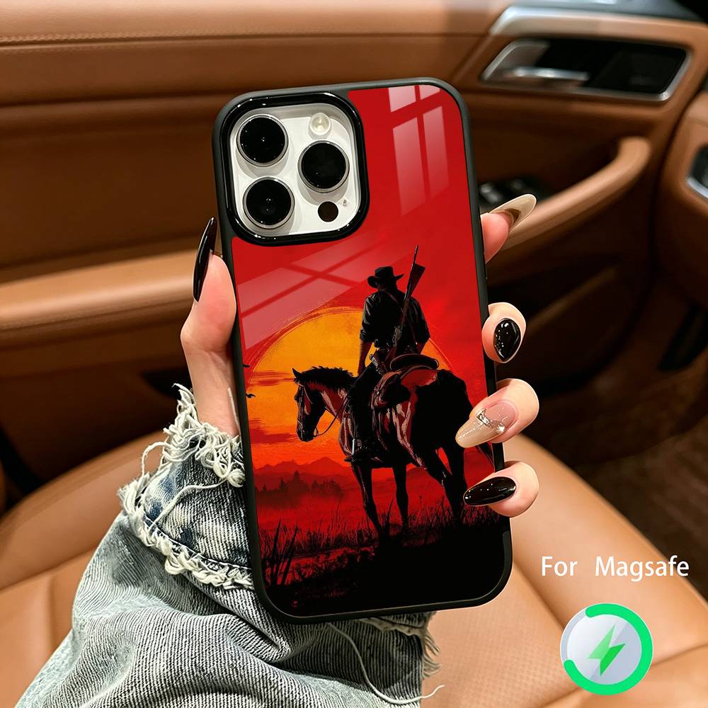 R-Красный D-Red Dead Redemption RDR 2 Чехол для телефона с беспроводной зарядкой, совместимый с iPhone 17/16/15/14/13/12/11