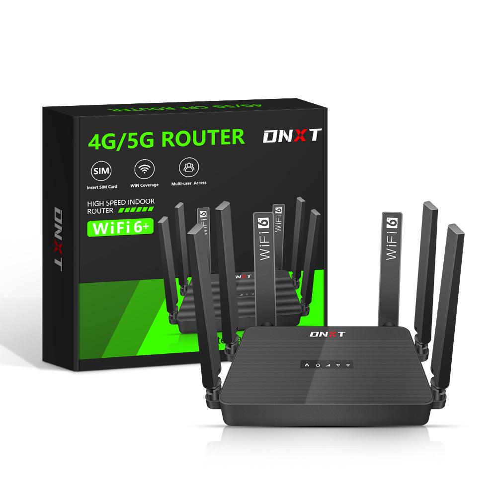 4G WiFi6 Wireless Router with Optional Battery, Foldable Antenna, 4 Network Ports, and Card Slot for Russia and Americas