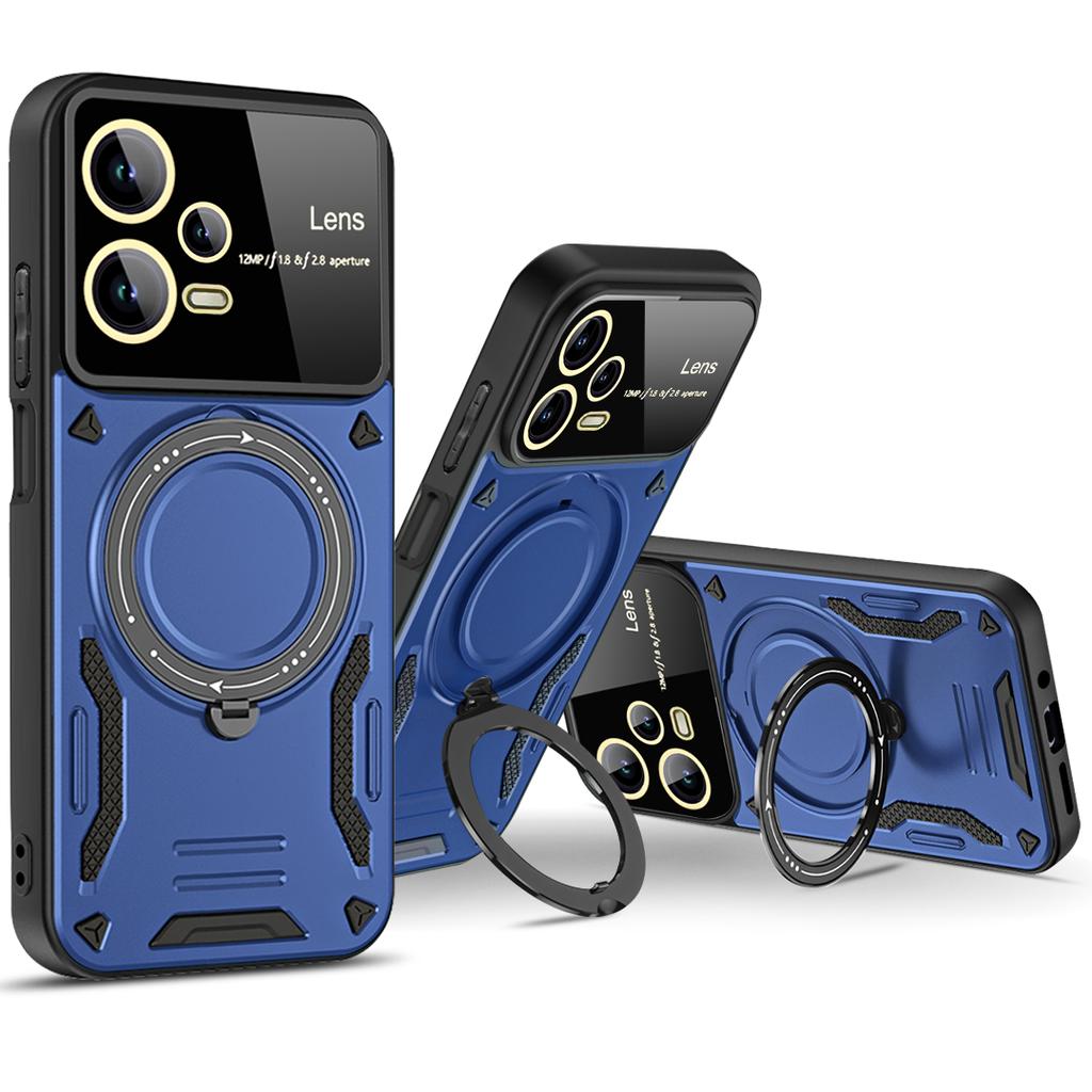 Magsafe Magnetic Wireless Charge Case For Xiaomi Redmi Note 12 12S 4G Note12 Pro Plus 5G Ring Stand Phone Back Cover