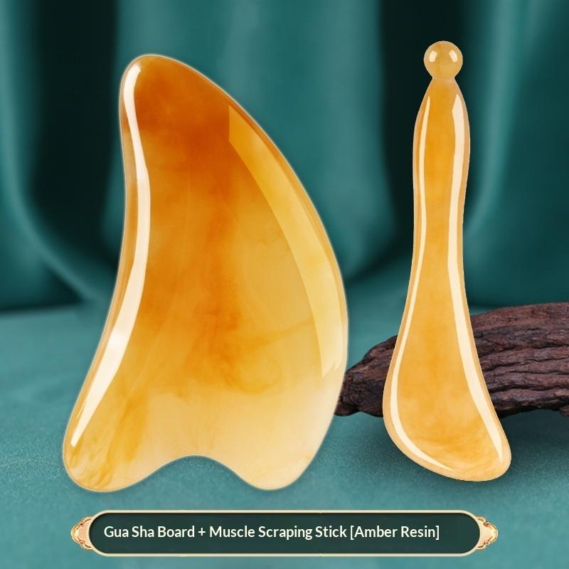 2 шт. SPA Gua Sha Массажная доска Смола Скребок для лица, глаз, шеи, спины, тела, ног Уход за кожей