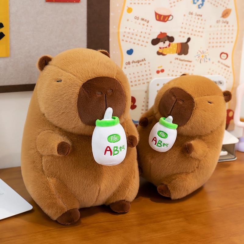 Ad Calcium Milk Capybara Plush Toy Pillow With Two In One Design For Use Office