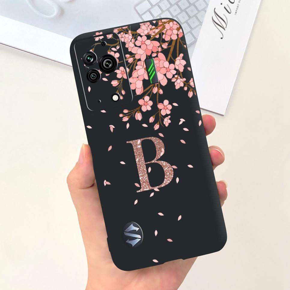 Чехол для телефона Black Shark 5 5Pro Буквы-прозвища Мягкий на ощупь Задняя крышка Черный силиконовый бампер Оболочка Xiaomi Blackshark 5 Pro
