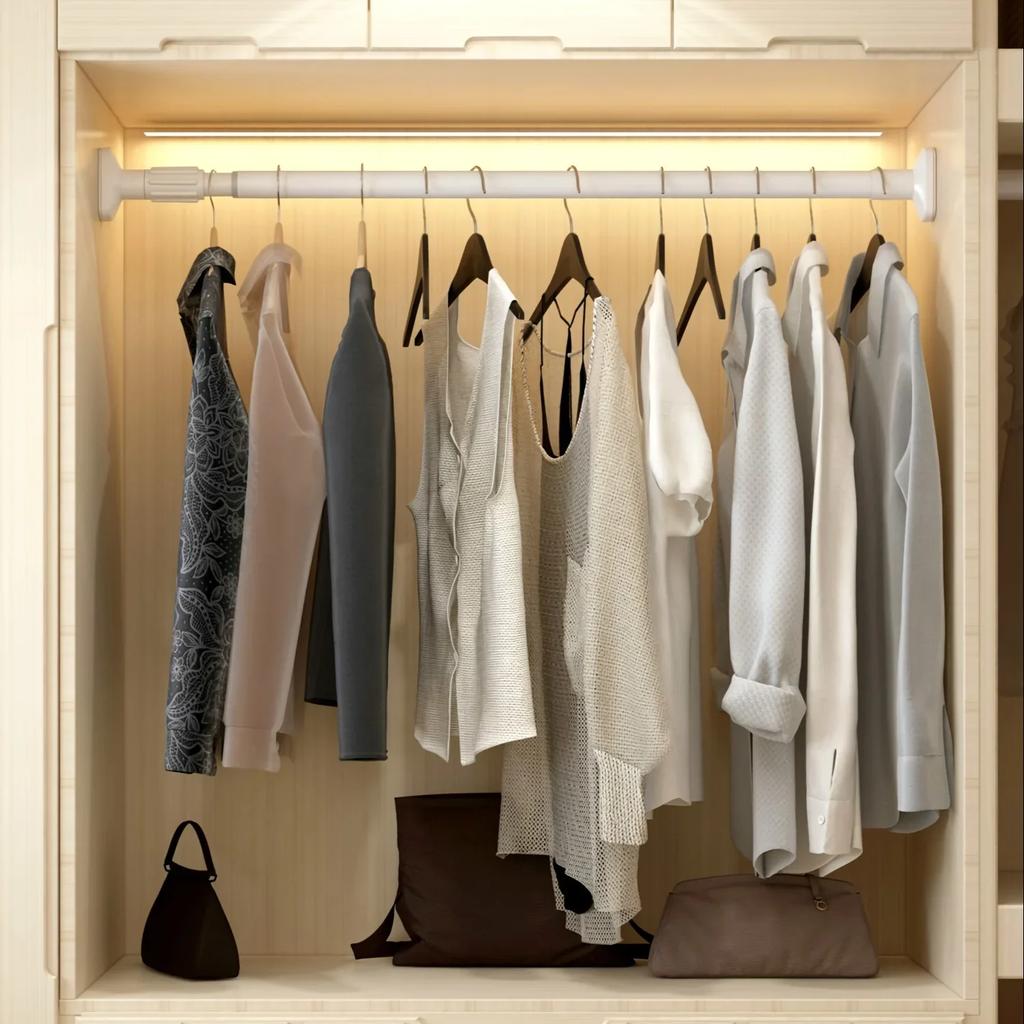 Непробивной телескопический стержень, регулируемый и простой в установке. Непробиваемая сушилка для белья, вешалка для одежды, шторы для спальни