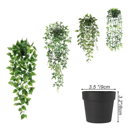 Faux Eucalyptus Vine Potted Hanging Fake Plant Artificial Greenery Vine for Indoor Outdoor Bathroom Living Room Office Wall Decor