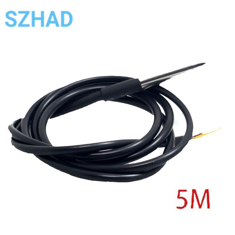 DS18B20 Stainless Steel Package 1/2/3/5Meter 100/200/300/500CM Waterproof 18b20 Cable Probe Temperature Sensor