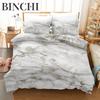 Gold White Marble Bedding Set Luxury Duvet Cover Queen King Size Soft Comforter Bed Linen for Adults