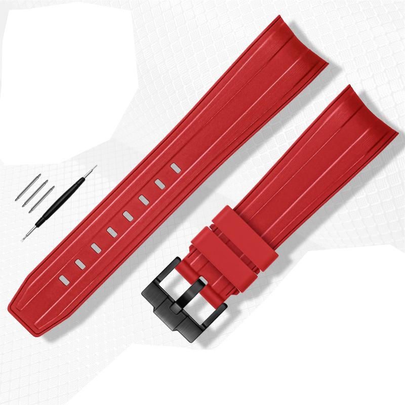 FKM Fluororubber Rubber Watch Strap 21mm Waterproof Silicone Wristband For Submariner DEEPSEA Oysterflex Rolex Watchband Band