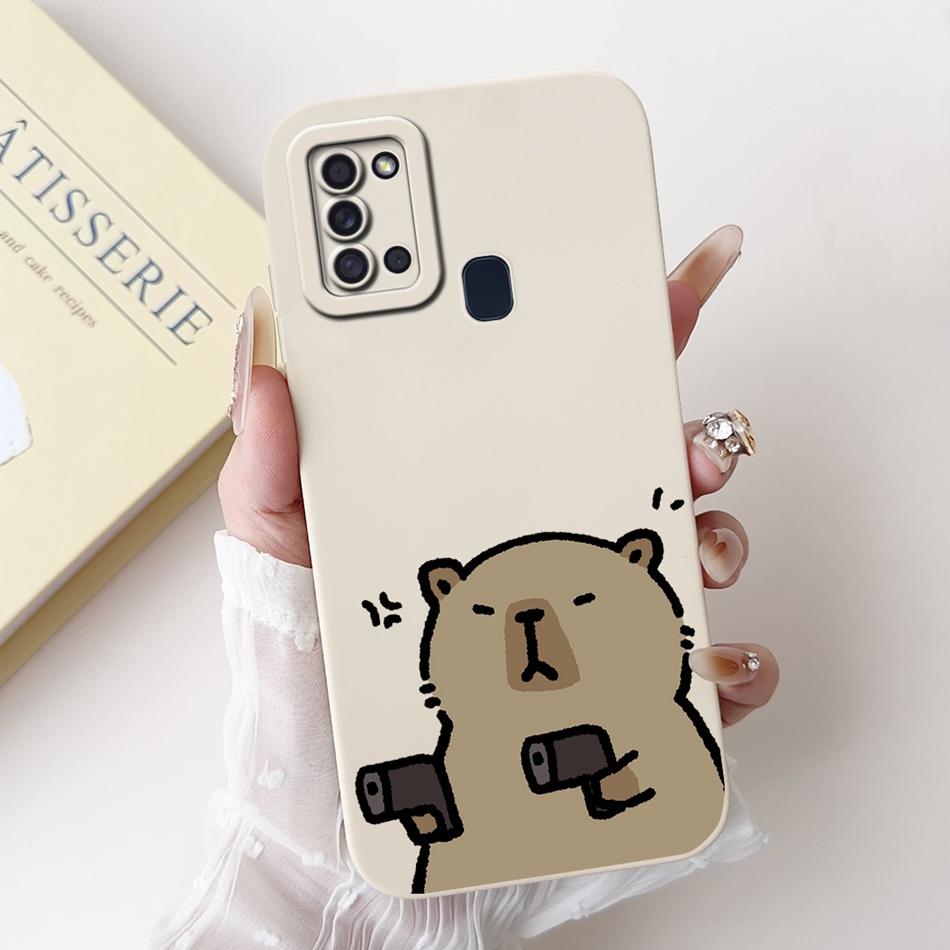 For Samsung Galaxy A21s Case Samsung A21S A 21S SM-A217F Elegant Printing Soft Silicone Camera Protective Shockproof Phone Cases