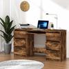 815438 vidaXL Desk Smoked Oak 140x50x77 Cm Engineered Wood