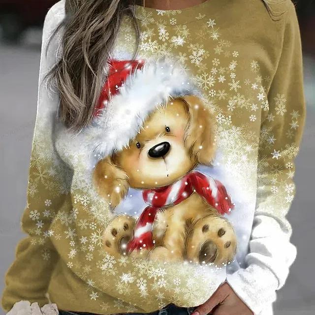 Women's T-shirt Dog 3d Print Sweatshirt T-shirt Women Fashion Crewneck Hoodie Kawaii Animal Sweats Women Tracksuit Girl Coats Sudaderas