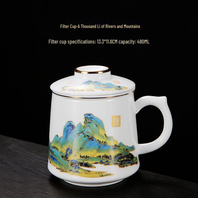 Красный керамический набор чайных чашек с логотипом для памятных корпоративных подарков