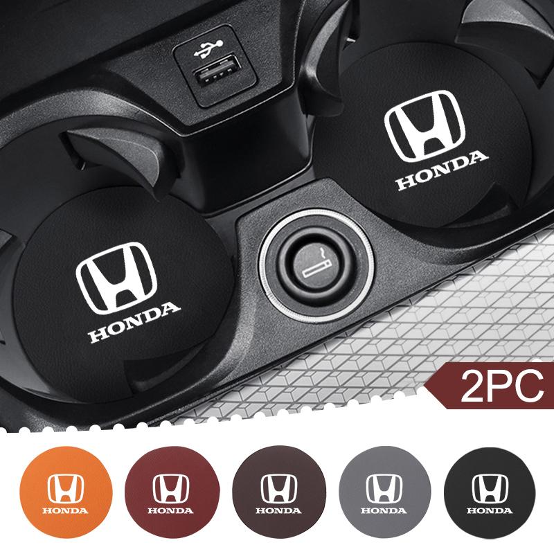 Universal Car Coaster Anti-Slip Mats Water Cup Drink Pads For Honda Civic XR-V CR-Z CRV HRV City Accord Legend Jazz RR VTi Fit