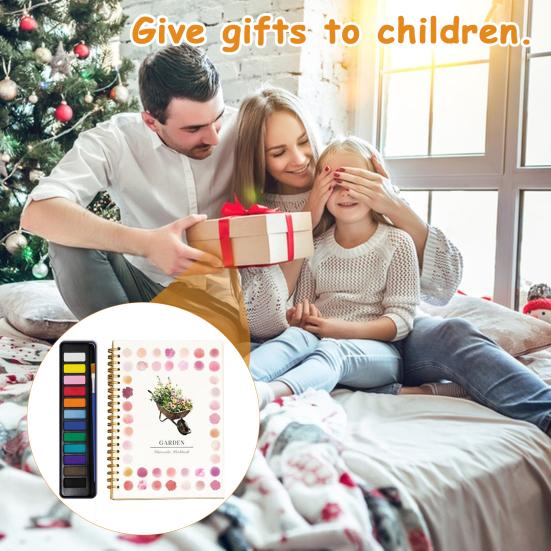 Рабочая тетрадь с 12 цветами пигмента, пошаговое руководство по рисованию животных и цветов