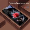 Белый Дым Красная Роза Для Samsung Galaxy A15 5G 54 4G 51 50 24 35 90 71 12 51 53 52S 80 22 34 Черный Чехол для Телефона из Закаленного Стекла