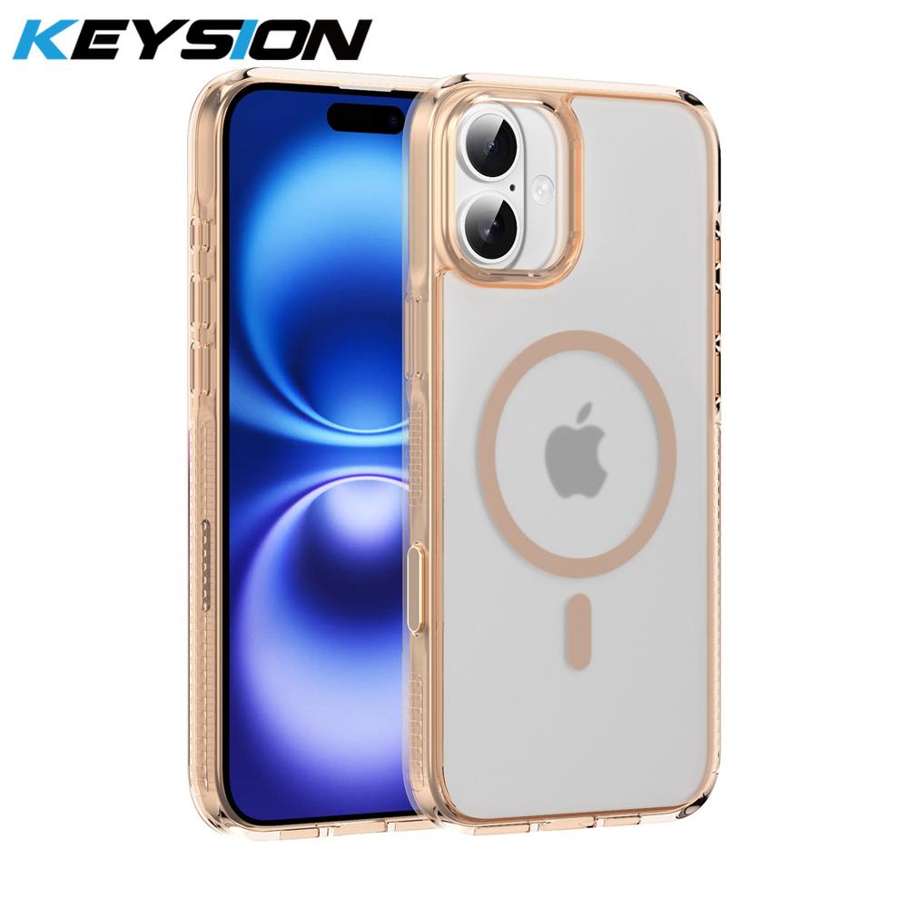 KEYSION Чехол с сенсорной кнопкой управления камерой для iPhone 16 Pro Max 16 Plus для беспроводной зарядки MagSafe, матовый прозрачный чехол