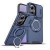 KEYSION Чехол-подставка с кольцом 360° для телефона Xiaomi POCO F7 со сдвижной защитой камеры, магнитная противоударная накладка для Redmi Turbo 4 Pro