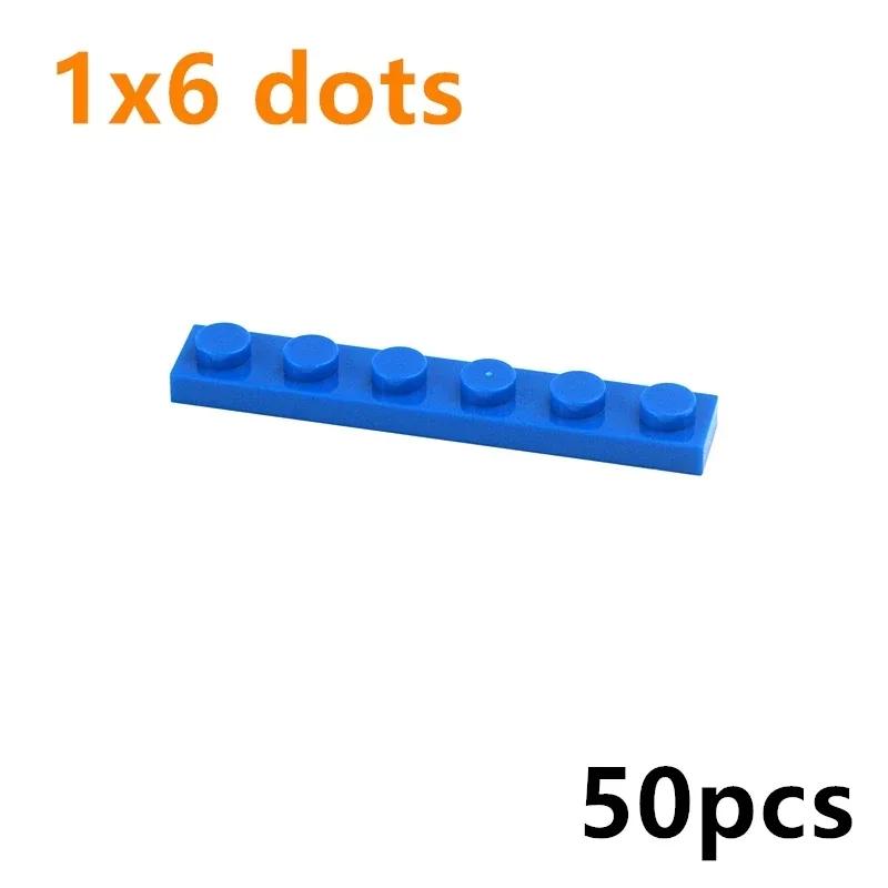 Конструктор DIY 1x6 точек, тонкие фигурки, строительные блоки, 50 шт. Кирпичики размера 1x6 точек, совместимые с 3666. Образовательные творческие игрушки для детей