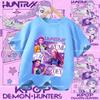 Летняя детская одежда Kpop Охотники на демонов Футболка с коротким рукавом Kpop Охотники на демонов Тигр Харадзюку