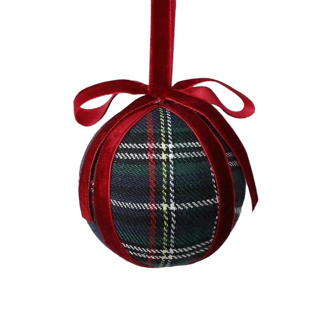 Shatterproof Design Plaid Christmas Ball Lightweight Holiday Hanging Decor Room Styling