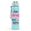 1PC Midi Dirndl Retro Letter Text Print 750ml Color Plastic Sports Water Bottle Leakproof Flip Straw Lid Suitable for Sports Office Home Use