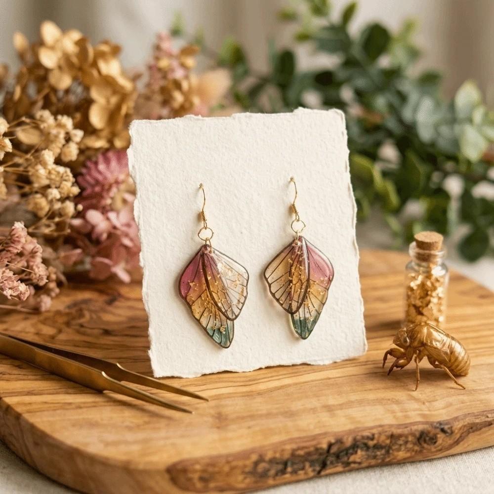 Fairy Clear Butterfly Wings Earrings Ear Hook Women Ear Stud Sweet Dangle Earrings Women Jewelry