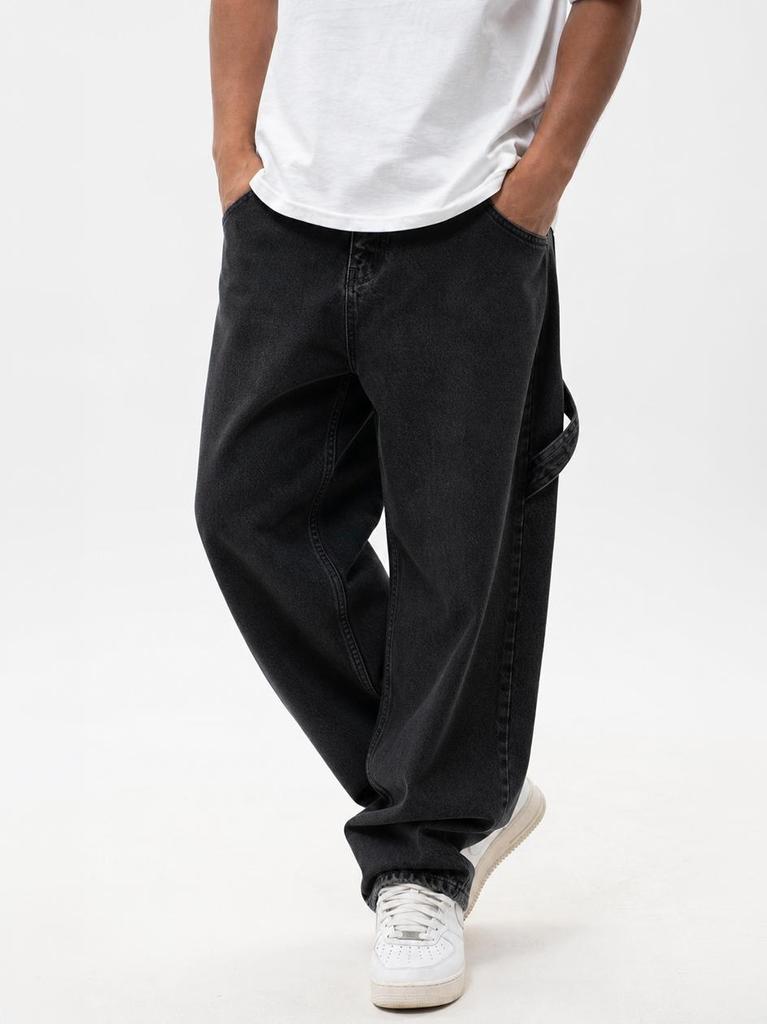 Jigga Wear Base Men's Super Baggy Cargo Jeans Black L