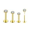 316L Stainless Steel Prong-Set CZ Labret Stud Earring