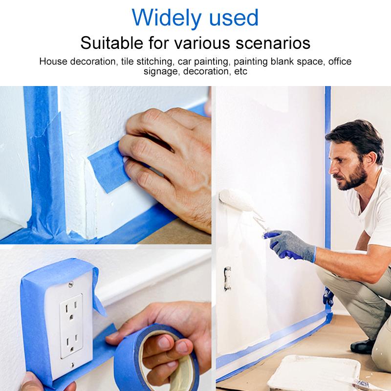 2/6/10Roll Paint Tape Blue Multi-surface Construction Masking Easy Removal Security Wall Painting 20M/Roll Home