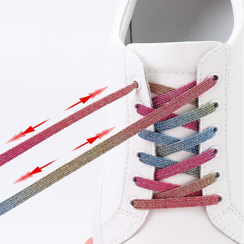 Colorful Diamond Buckle Elastic No-Tie Shoelaces Pearl Detailing Sneaker Shoelaces for Kids & Adults Easy Slip-On Shoe Laces