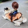 Novelty Dog Riding Denim Clothing Adjustable Cat Party Dressed Up Dog Cosplay Costumes  Photo Prop