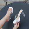 Fashion 2024Transparent PVC Slippers Crystal Cup High-heeled Sexy Casual Shoes Plus Size  Women Open Toe Transparent Slippers