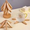 3/4PCS Resistant Coaster Stand Tree Design Coaster Wood Placemats Heat Insulating Mat