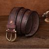 Новый ретро-стираемый очень толстый кожаный ремень мужской с медной пряжкой повседневный ремень мужской