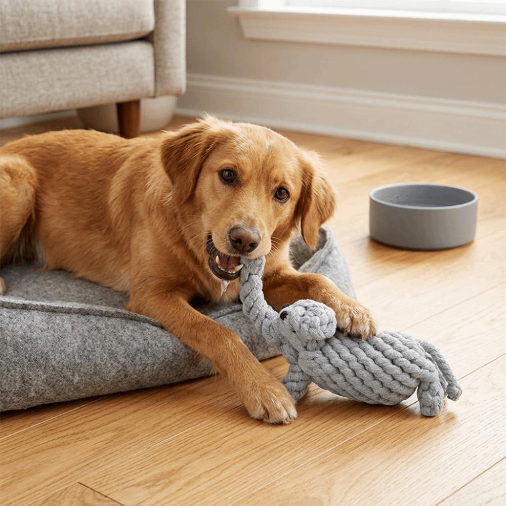 Solid Teething Chew Toy Cotton Rope Elephant Shaped Dog Toy Dog Rope Toy  Puppy Teeth Clean
