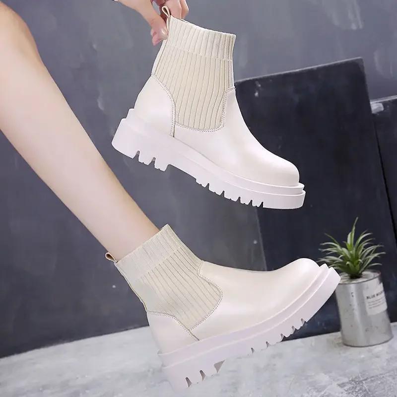 Elegant With Low Heels Elastic Booties On Offer Boot Fashion 2025 Women's Ankle Sock Boots Trend Winter Chic Female Short Shoes