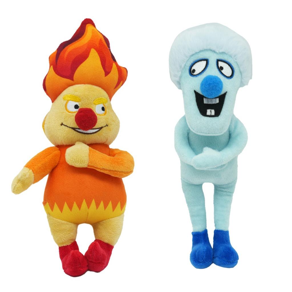 The Year Without a Santa Claus Fire and Ice Plush Toys, Soft and Cute Christmas Theme Stuffed Animals, Holiday Gift Set of 2