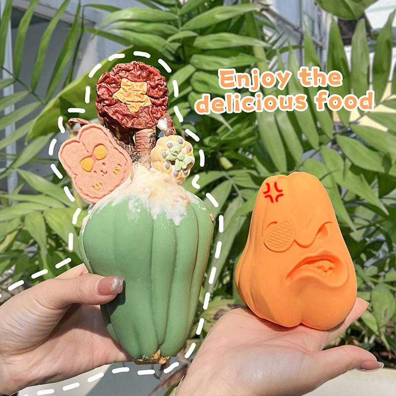 Прочная силиконовая игрушка-кормушка для домашних животных, дизайн "Тыква-пират", для собак и кошек, устойчивая к укусам