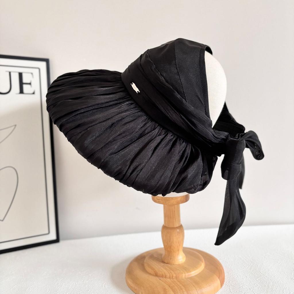 Модный солнцезащитный козырек от солнца, элегантная сетчатая шляпа-цилиндр, женская летняя шляпа для пикника, солнцезащитный крем для пляжа, шляпа с дыркой от солнца