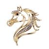 Shining Horse Head Decorative Pin Brooch Premium Alloy Material Crystal Accents Versatile For Daily Occasions Party