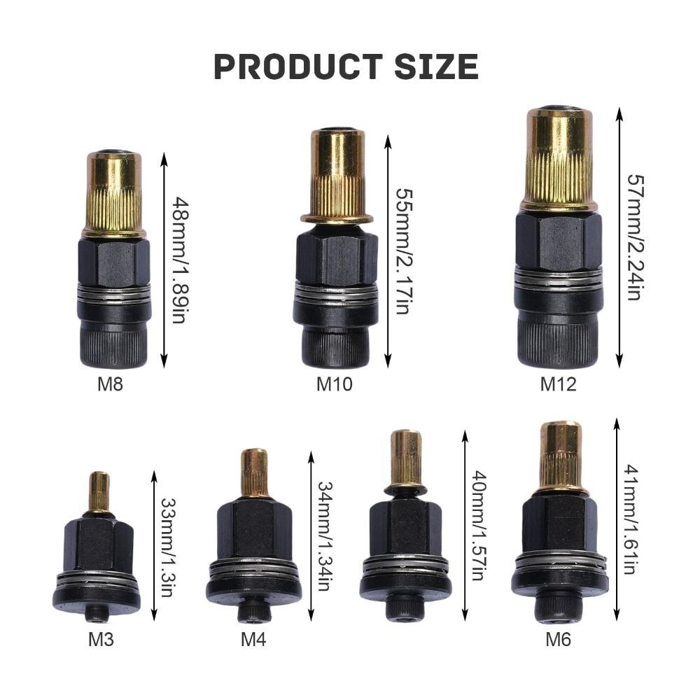 7pcs Manual Operation Hand Rivet Nut Kit Multifunctional Rivet Tool Automotive Applications