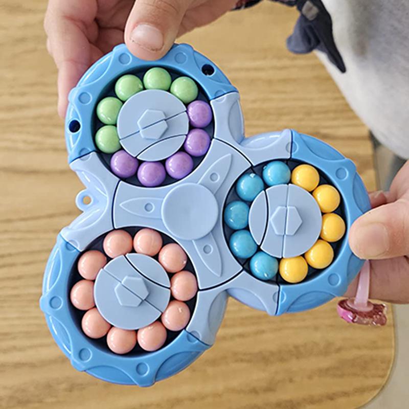 Игрушки Треугольник Вращающийся Магические Бобы Головоломка Fidget Spinner Сенсорный Снятие Стресса СДВГ Тревожность Подарки Для Взрослых Подростков Мальчиков Девочек