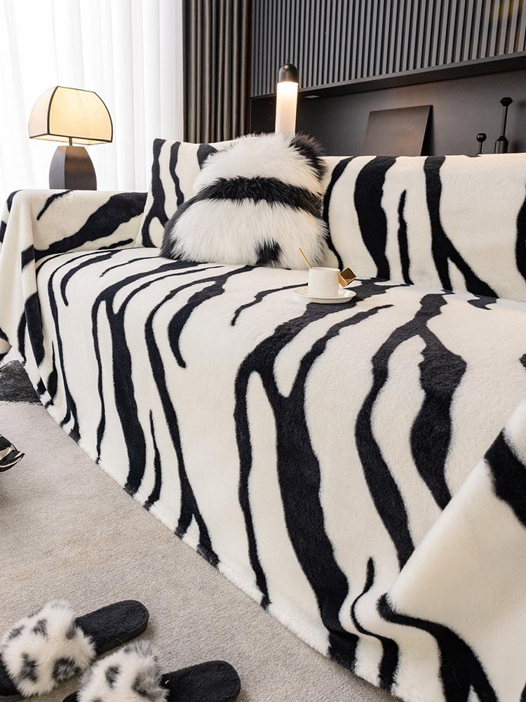 Luxury Leopard Sofa Cover Furry Blanket Plush Universal Couch Towel Sofa Cover Home Decor Blankets For Living Room Bedroom