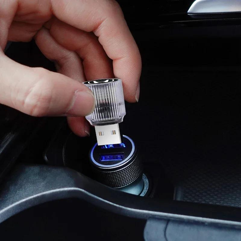 2025 Car New Honda 1Pcs USB Car LED Light Auto Interior Atmosphere Light Emblem For Honda Jazz City Civic Inspire Accord FIT HRV