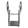 4 Step Stainless Boat Boarding Telescoping Ladder Sliding Folding Swimming Launching Ladder With Handrail