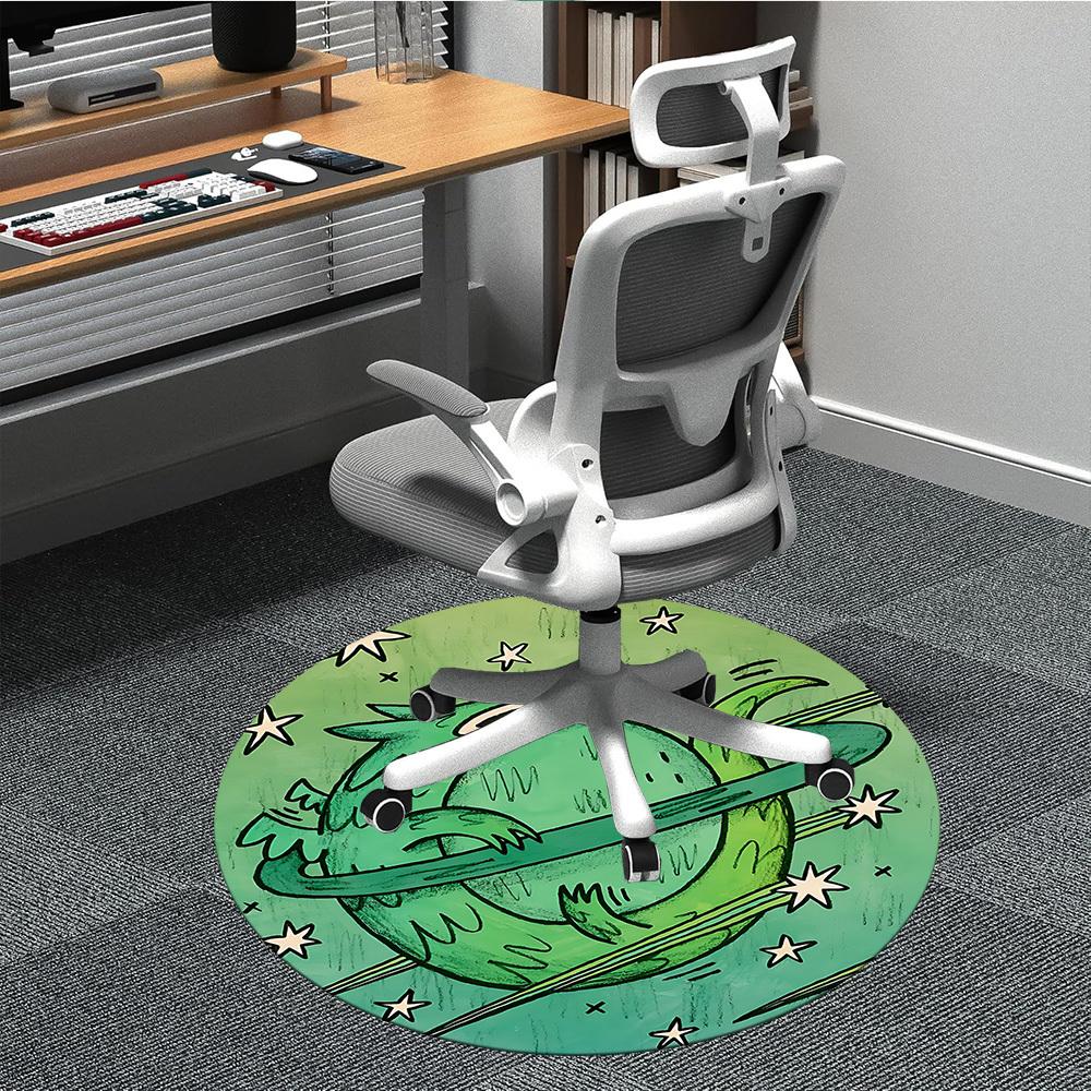 1pc Space Creature Office Round Area Rug, Mat Suitable For Office, Under Office Chairs Bedroom Living Room Home Decor, Room Deco
