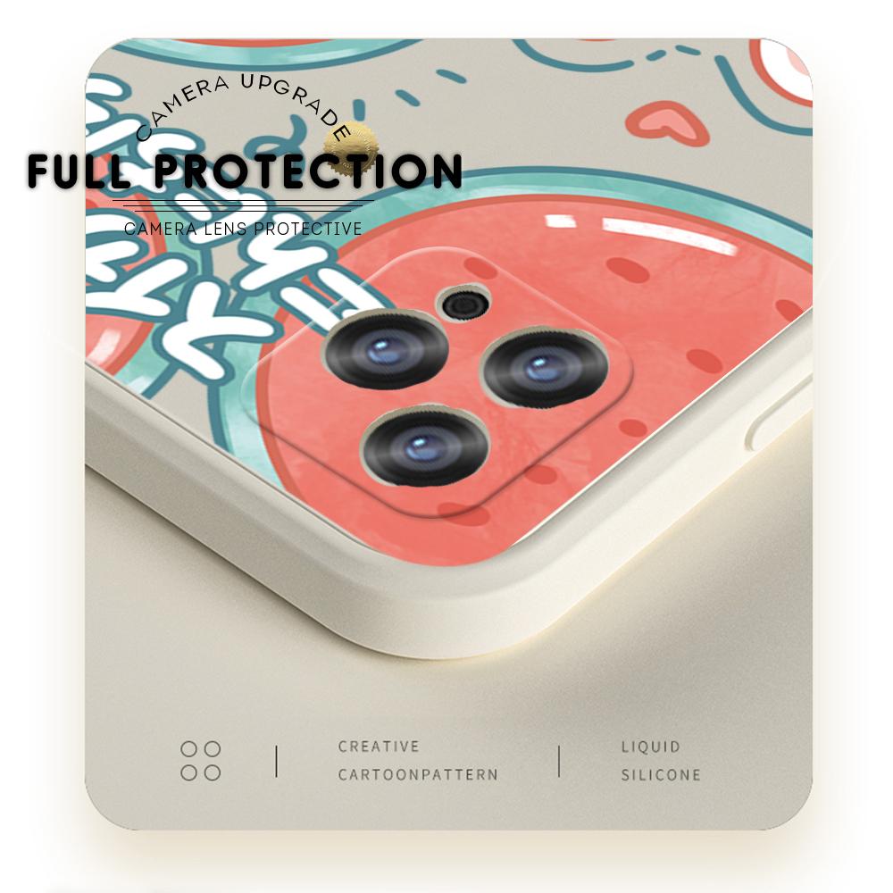 Чехол для телефона с мультяшным красочным узором и квадратным жидким силиконом TPU с полным покрытием для камеры, противоударный защитный чехол для OPPO Reno Realme