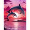 Frame Diy Diamond Painting Seascape Dolphin Embroidery Kit Mosaic Landscape Needlework Handicrafts Handmade Gift 30x40cm
